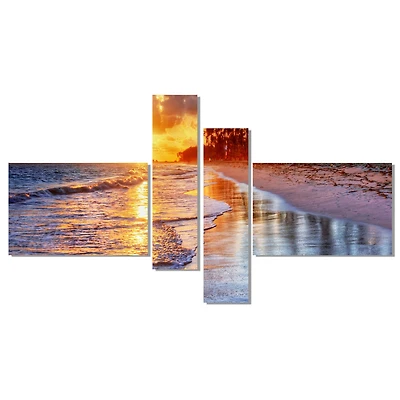 Designart - Beach Side Resort With Palm Trees