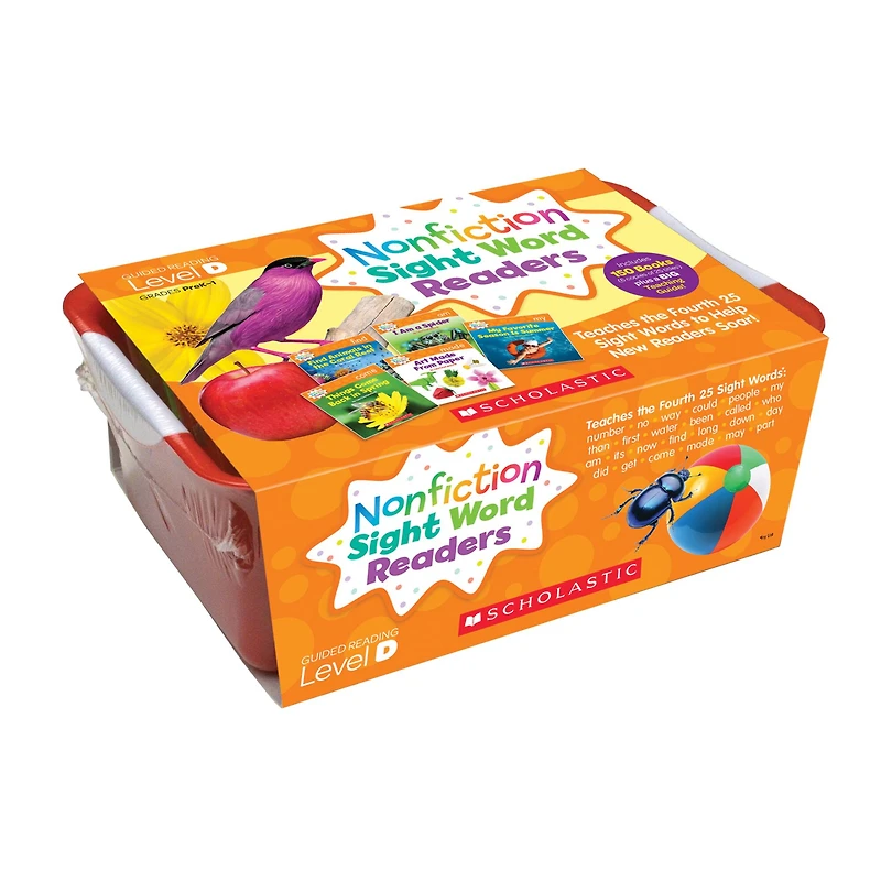 Scholastic® Level D Nonfiction Sight Word Readers Classroom Tub Set, 6 Packs of 25