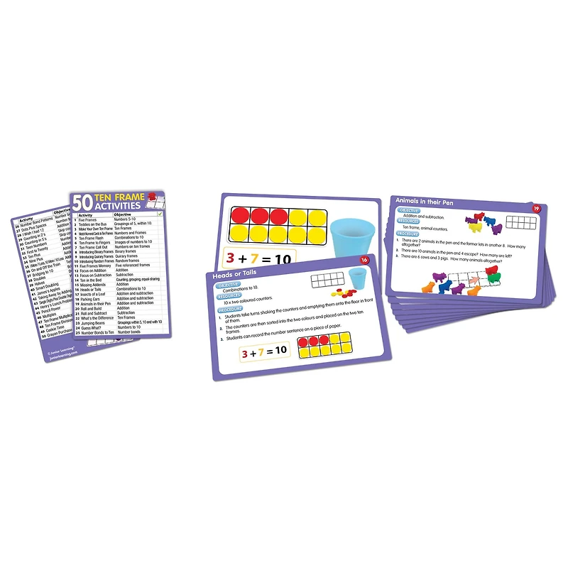 Junior Learning® 50 Ten Frame Activities Learning Set