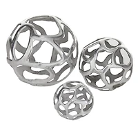 Silver Contemporary Orb Sculpture Set