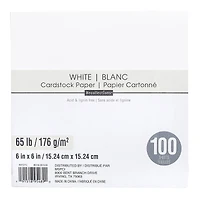 12 Packs: 100 ct. (1,200 total) White 6" x 6" Cardstock Paper by Recollections™