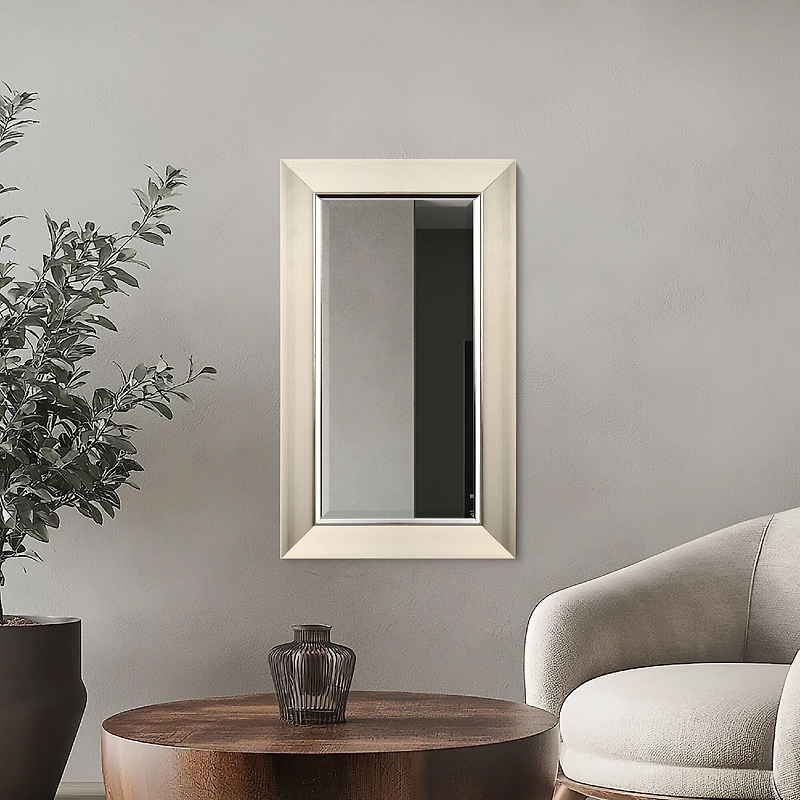 Head West 29" Brushed Nickel Framed Vanity Mirror