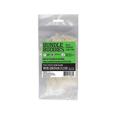 Bundle Buddies™ 6" Natural Multi-Purpose Cable Ties, 100ct.