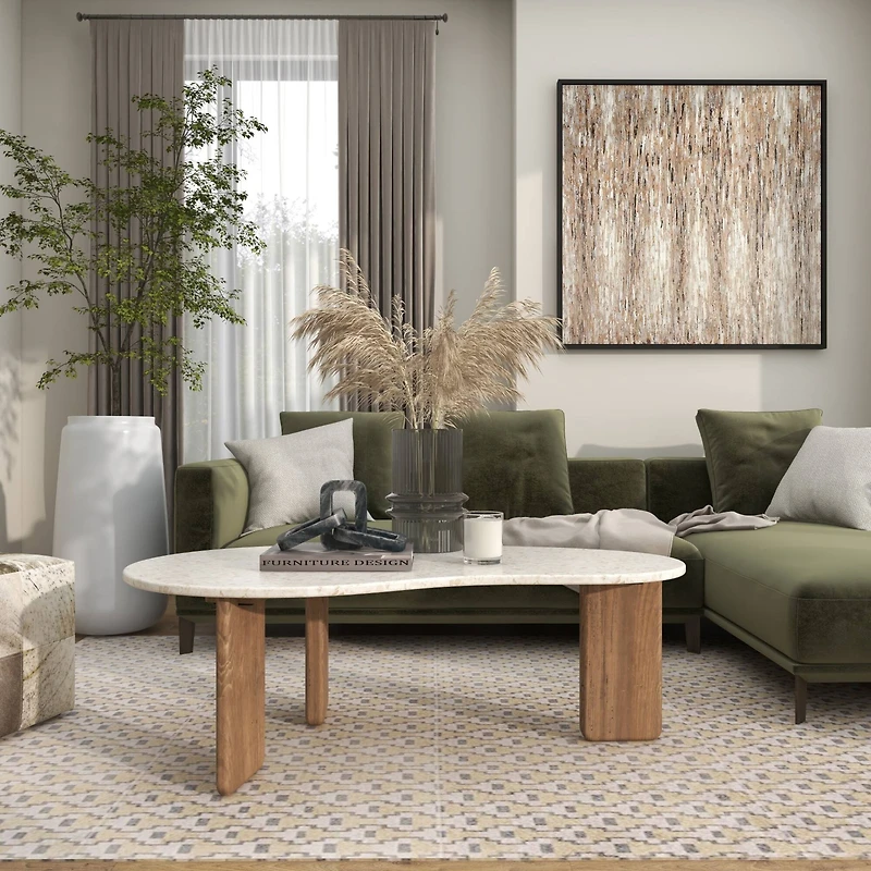 12" Gray Glass Wide Ribbed Vase with Fluted Center