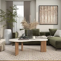 12" Gray Glass Wide Ribbed Vase with Fluted Center