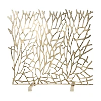 Coral Inspired Single Panel Aluminum Fireplace Screen