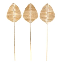 79" Light Brown Bamboo Wood Handmade Palm Leaves, 3ct.