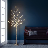 6ft. Pre-Lit White Artificial Twig Christmas Tree, White Lights, 2ct.