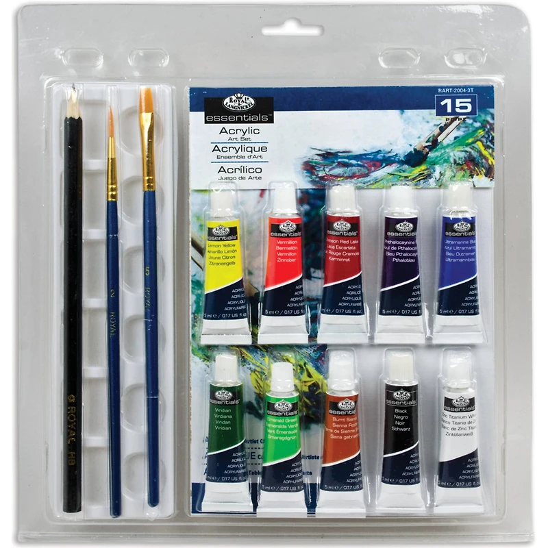 Royal & Langnickel® Essentials™ 15 Piece Acrylic Art Set
