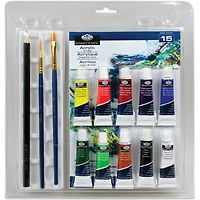 Royal & Langnickel® Essentials™ 15 Piece Acrylic Art Set