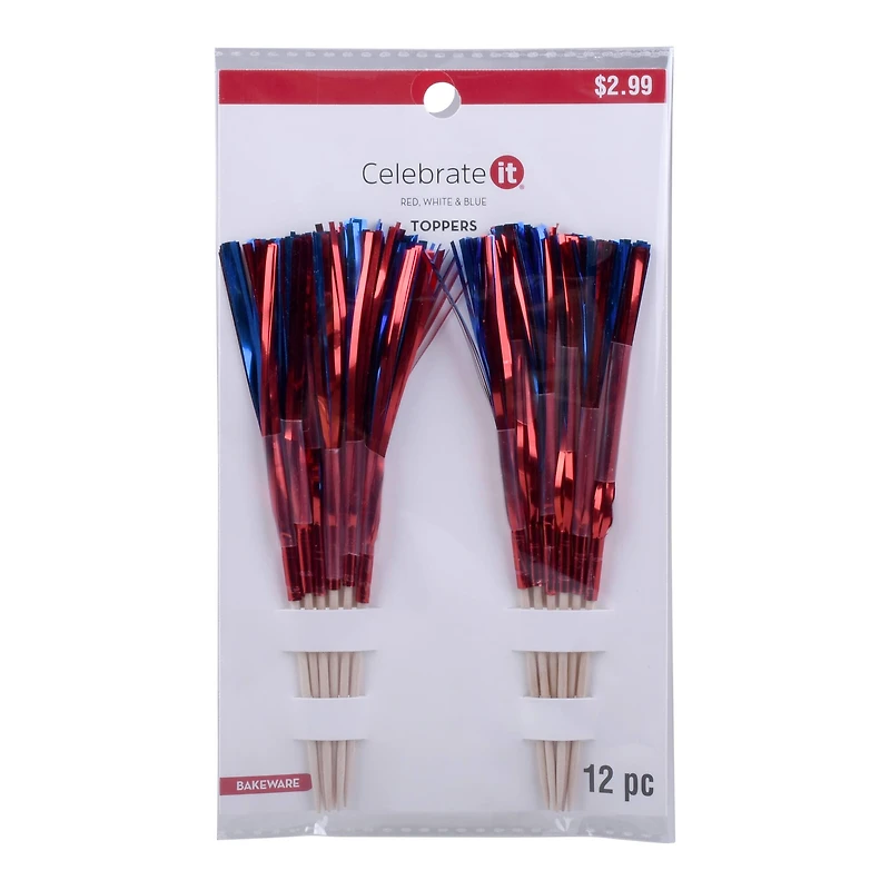 Red, White & Blue Burst Toppers, 12ct. by Celebrate It®