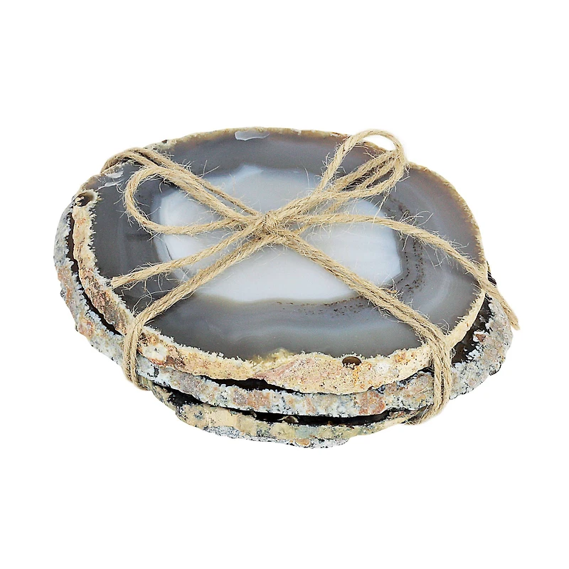 Natural Agate Coasters With Raw Edges- set of 4