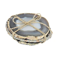 Natural Agate Coasters With Raw Edges- set of 4