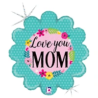 18" Love You Mom Holographic Foil Balloon