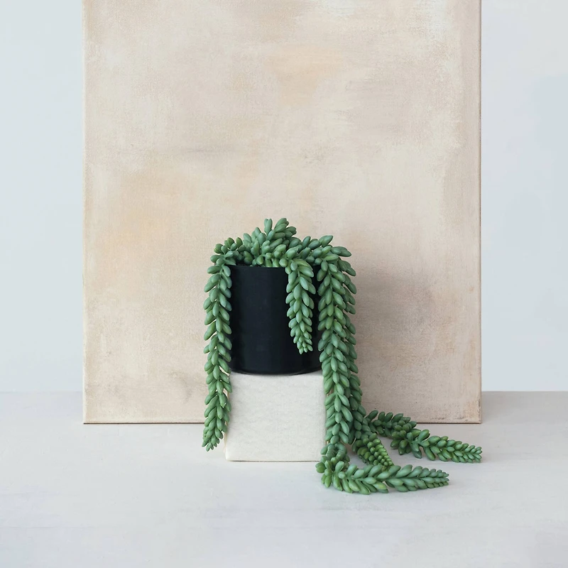 Hello Honey® 22" Verdant Green Faux Donkey Tail Plant in Round Plastic Pot