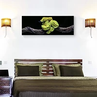 48" Green Tree Snake Glossy Lacquer Wall Art