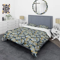 Designart 'Golden Marble Design IV' Mid-Century Duvet Cover Set