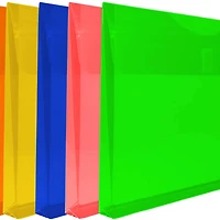 JAM Paper 9.75" x 13" Assorted Plastic Hook & Loop Closure Booklet Envelopes, 12ct.