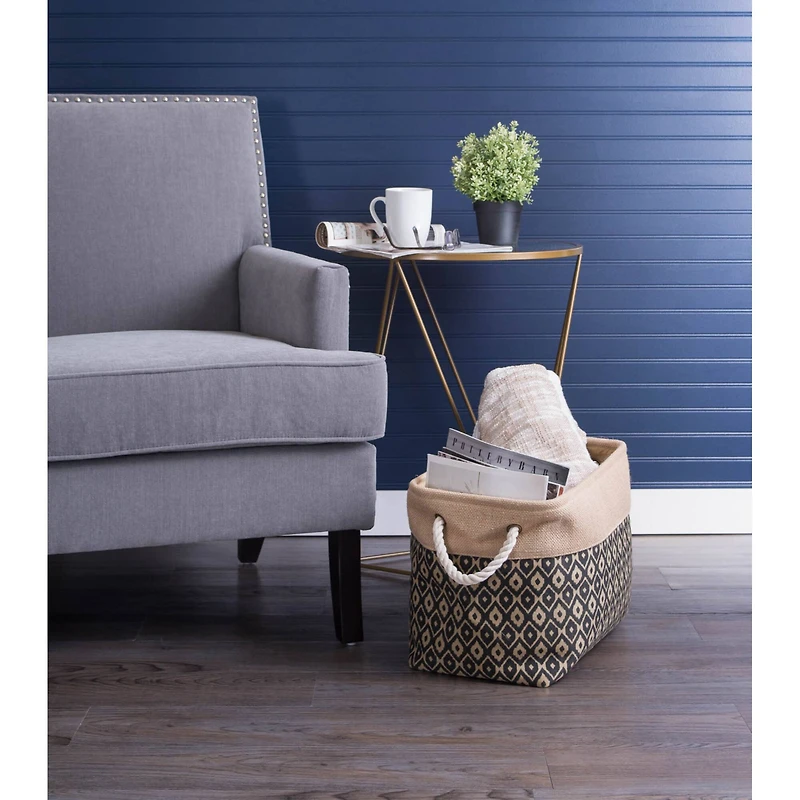 DII® Medium Ikat Rectangle Burlap Bin