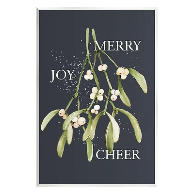 Stupell Industries Merry Joy Cheer Holly Berries Wall Plaque Art