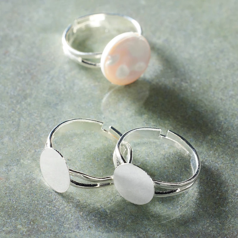 Silver Ring Blanks, 3ct. by Bead Landing™