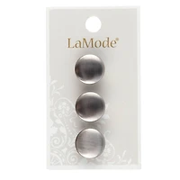 LaMode 5/8" Brushed Silver Shank Buttons, 3ct.