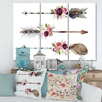 Designart - Ethnic Feathers and Flowers On Native Arrows III
