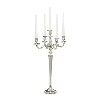 24'' Silver Aluminum Traditional Candle Holder