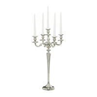 24'' Silver Aluminum Traditional Candle Holder