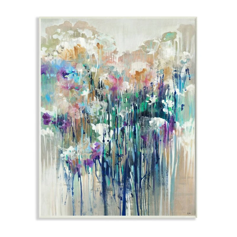 Stupell Industries Abstract Blue Purple Drip Framed Wall Art