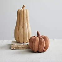 Hello Honey® 10.5" Natural Poplar Wood Pumpkin Figurine