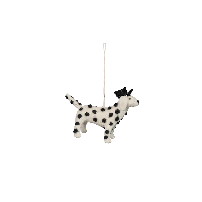 Hello Honey® Handmade Wool Felt Dalmatian in Hat Ornament
