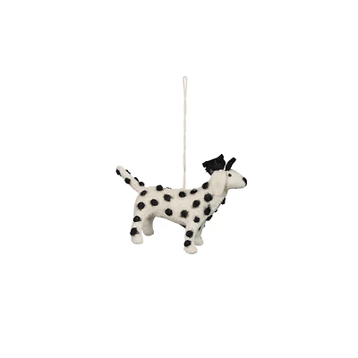Hello Honey® Handmade Wool Felt Dalmatian in Hat Ornament
