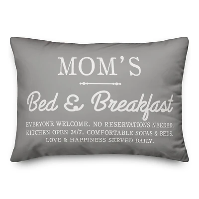 Mom's Bed & Breakfast Throw Pillow