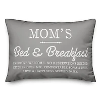 Mom's Bed & Breakfast Throw Pillow