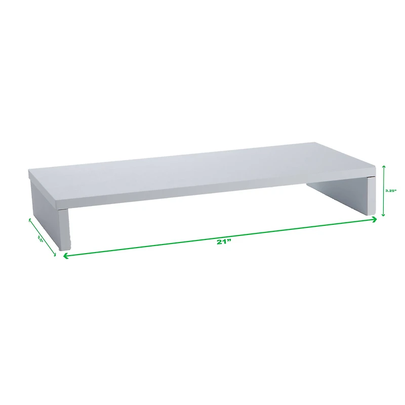 Mind Reader White Wooden Monitor Stand Riser