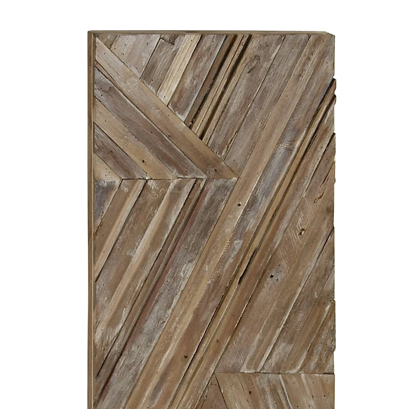 Blue Farmhouse Abstract Recycled Teak Wall Decor, 56" x 20"