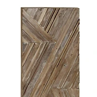 Blue Farmhouse Abstract Recycled Teak Wall Decor, 56" x 20"