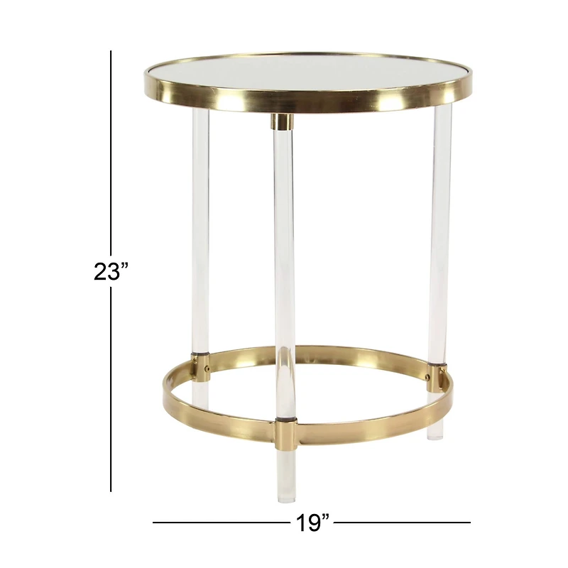 23'' Gold Acrylic Contemporary Accent Table