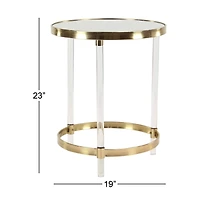 23'' Gold Acrylic Contemporary Accent Table