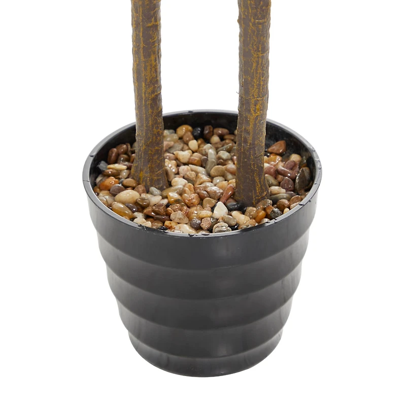 6ft. Green Faux Foliage Fiddle Leaf Artificial Tree with Black Melamine Pot