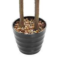 6ft. Green Faux Foliage Fiddle Leaf Artificial Tree with Black Melamine Pot