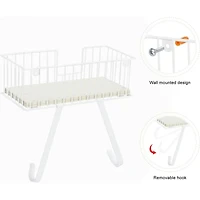 NEX™ White Wall-Mounted Y-Leg Ironing Board Hanger with Storage Basket