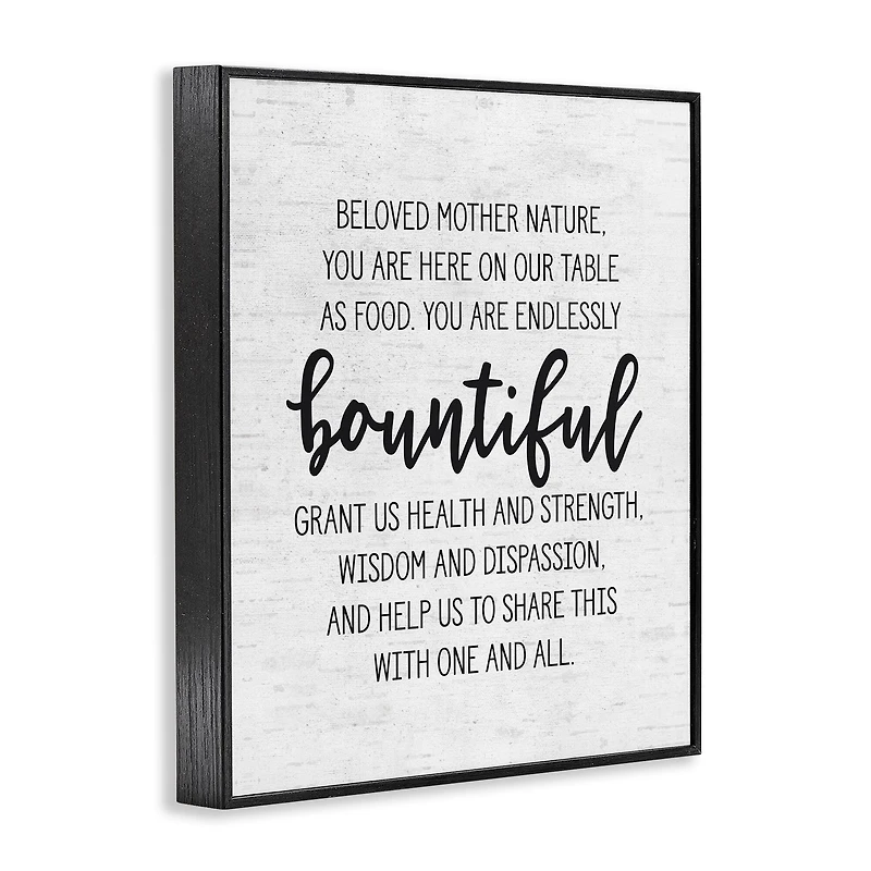 Stupell Industries Mother Nature Bountiful Food Subtle Birch Typography Framed Giclee Art