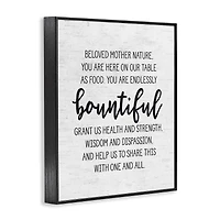 Stupell Industries Mother Nature Bountiful Food Subtle Birch Typography Framed Giclee Art