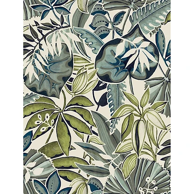 Caroline et Bettina Slate Feuilles Peel & Stick Wallpaper