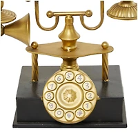 14" Gold Metal Telephone Sculpture