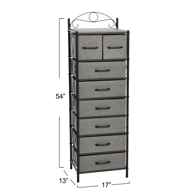 Household Essentials Victoria 54" 8-Drawer Narrow Dresser