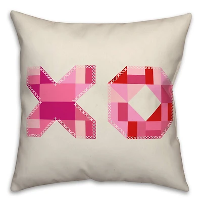 XOXO Quilt Valentine's Day Throw Pillow