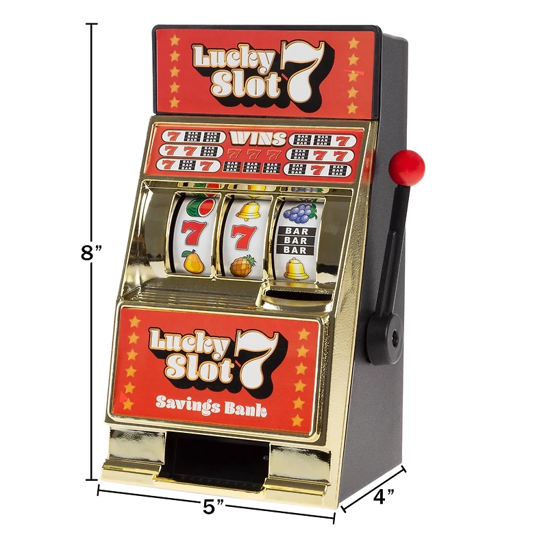 Toy Time Lucky 7s Tabletop Slot Machine Coin Bank